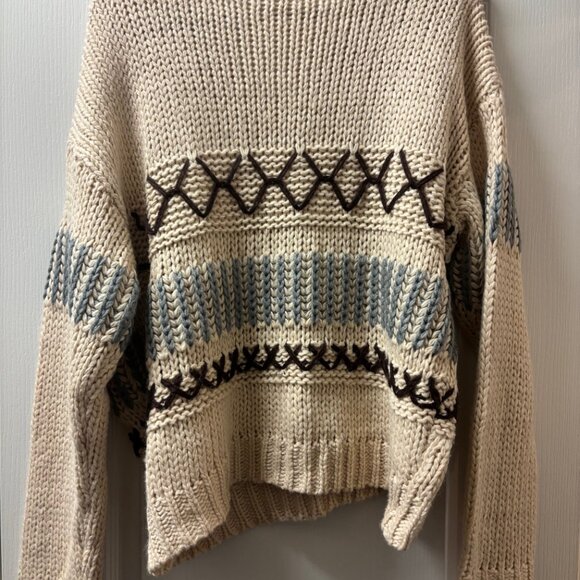 LeAnn V Neck Sweater - Oatmeal - M - Picture 3 of 3